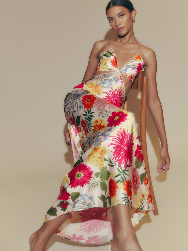 Poppies Silk Dress - Fabrizia